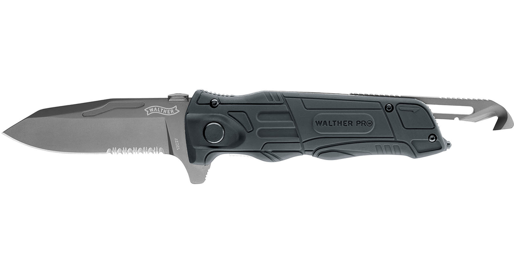 Knife Walther Pro Rescue Pro Knife Black 12C27, EDC, Essential, knives, one-handed folding - Frontier Outdoors Australia